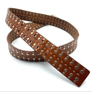 Brown Studded Leather Belt